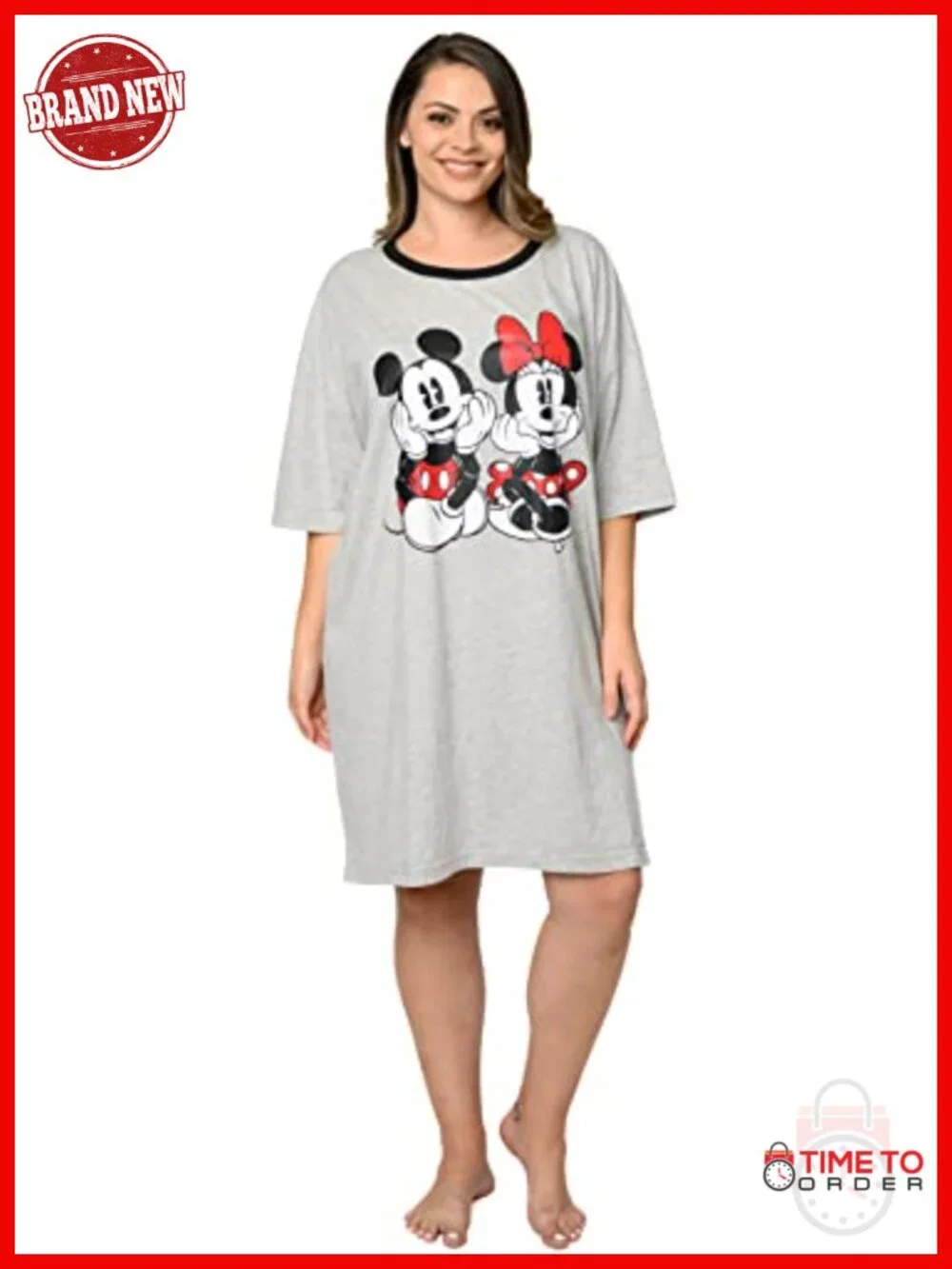 Disney Sleepshirt Nightgown Short Sleeve Cotton Polyester